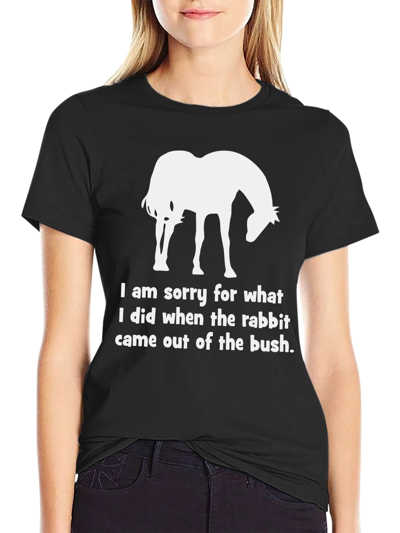 Funny Horse & Rabbit Graphic T-Shirt