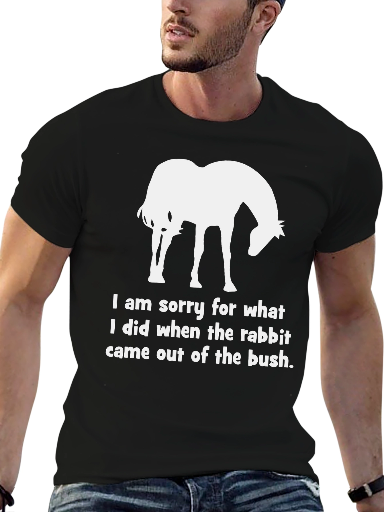 Funny Horse & Rabbit Graphic T-Shirt