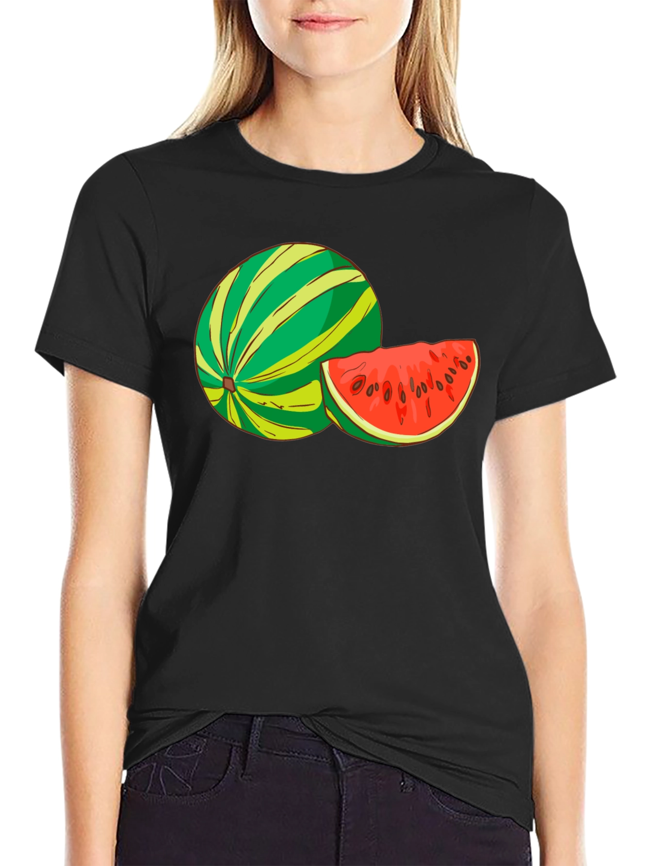 Watermelon Graphic Black T-Shirt