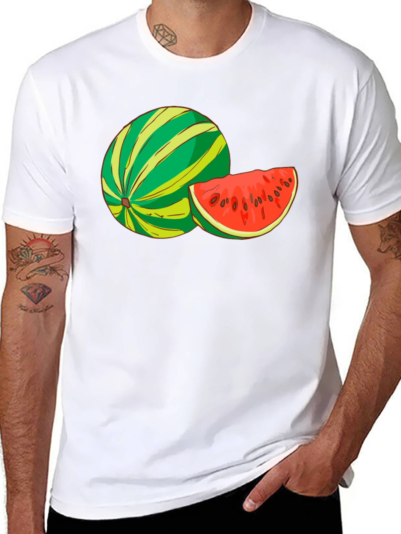 Watermelon Graphic Black T-Shirt