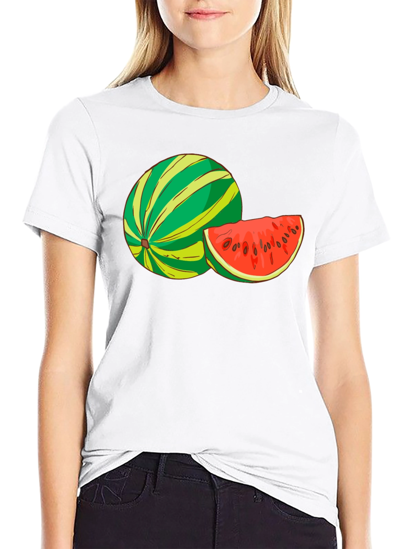 Watermelon Graphic Black T-Shirt
