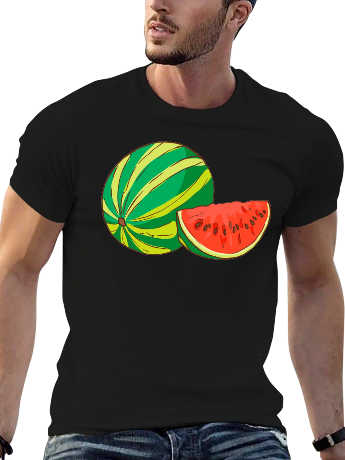Watermelon Graphic Black T-Shirt