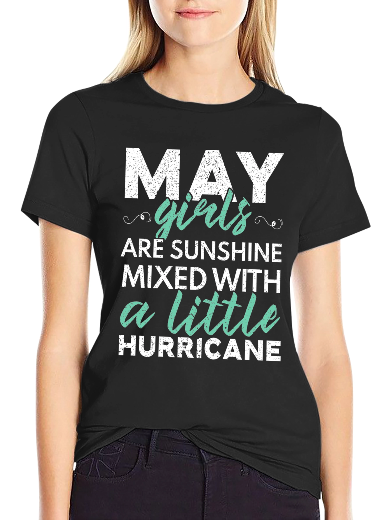 May Girls Sunshine & Hurricane Black T-Shirt