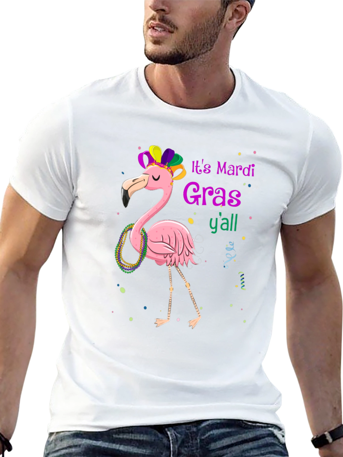 Mardi Gras Flamingo T-Shirt
