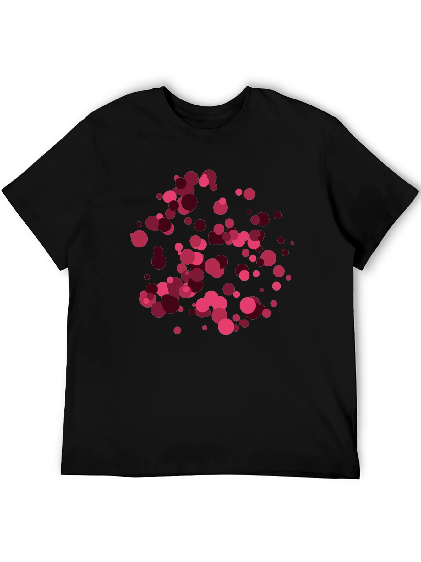 Abstract Circles Graphic Tee - Black Casual T-Shirt