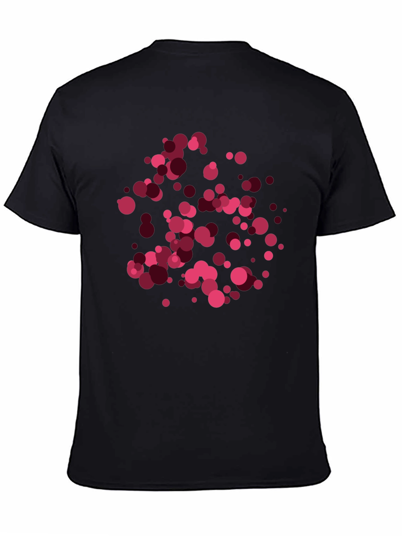Abstract Circles Graphic Tee - Black Casual T-Shirt