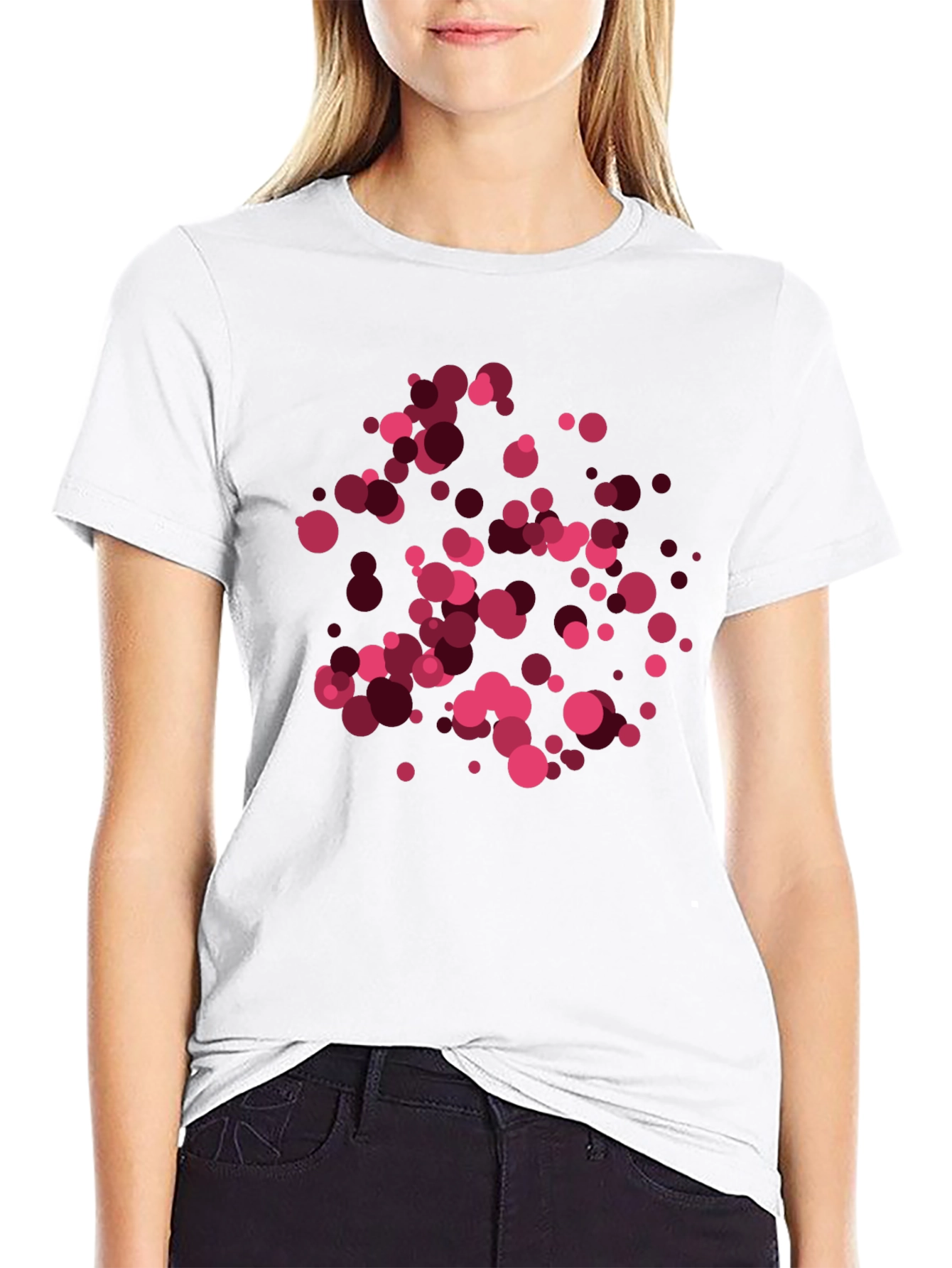 Abstract Circles Graphic Tee - Black Casual T-Shirt