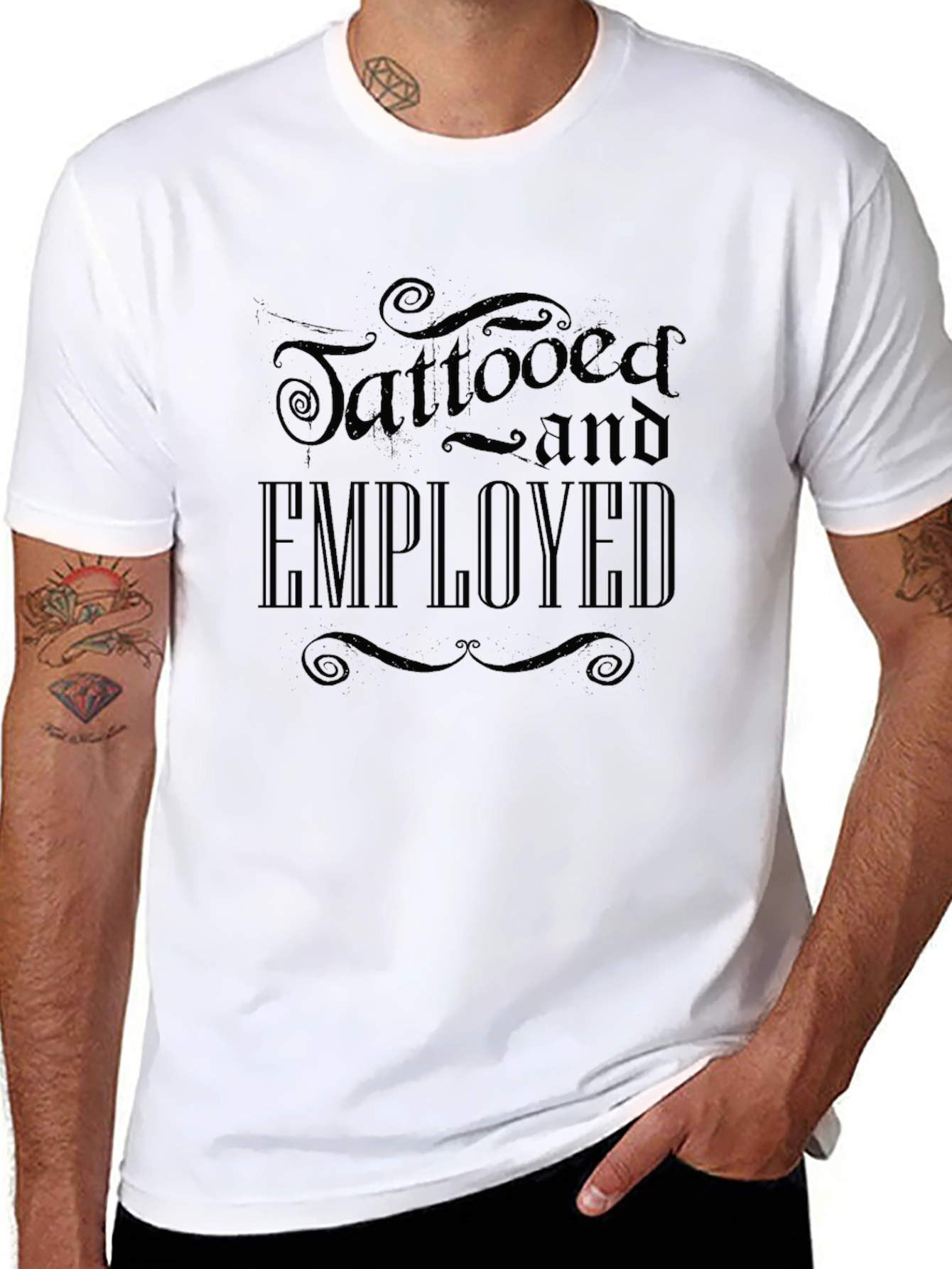 Tattooed and Employed Graphic Tee - Black