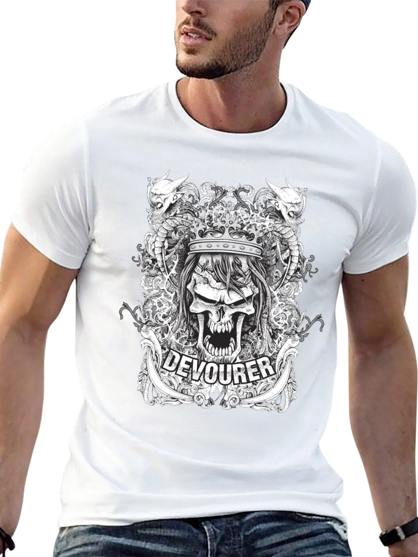 Devourer Skull Graphic Tee - Dark Design