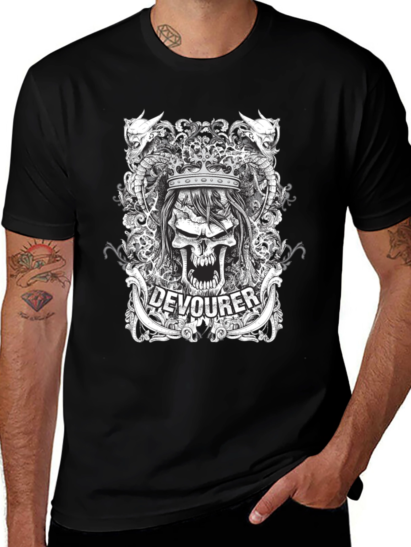 Devourer Skull Graphic Tee - Dark Design