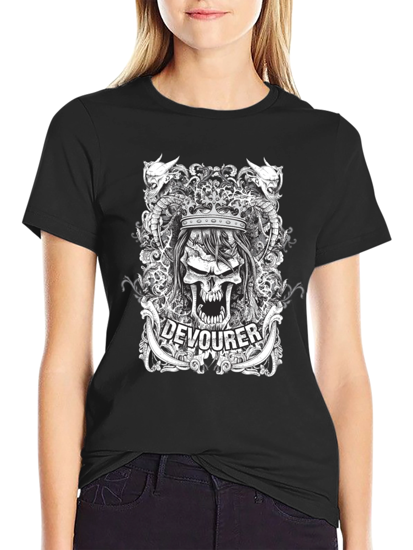 Devourer Skull Graphic Tee - Dark Design