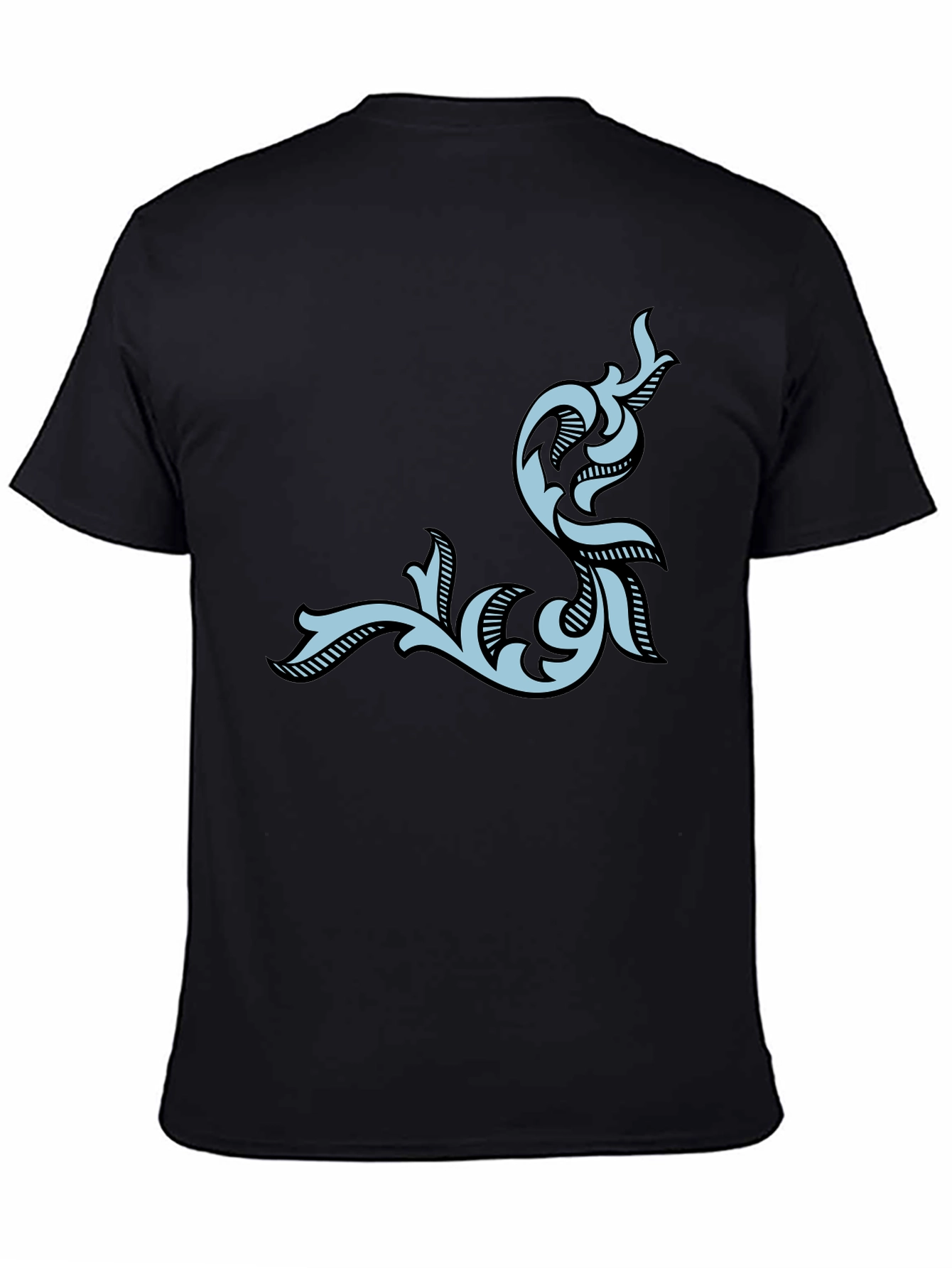 Stylish Black Tee with Ornamental Design