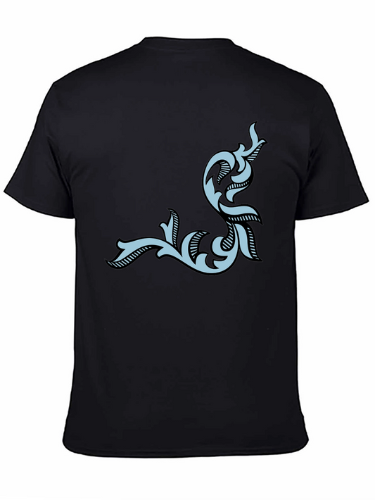 Stylish Black Tee with Ornamental Design
