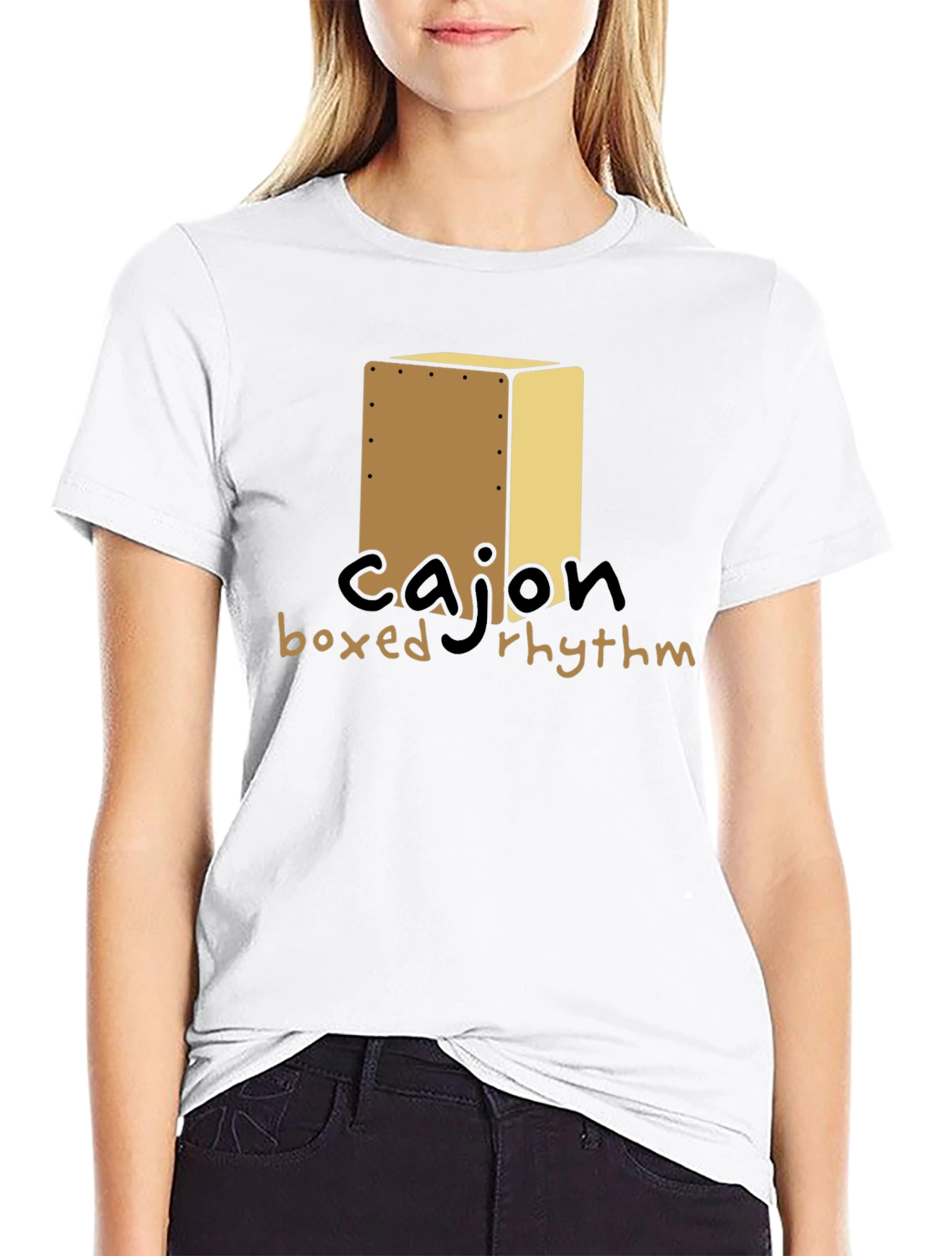 Cajon Boxed Rhythm Graphic Tee - Music Lover T-Shirt