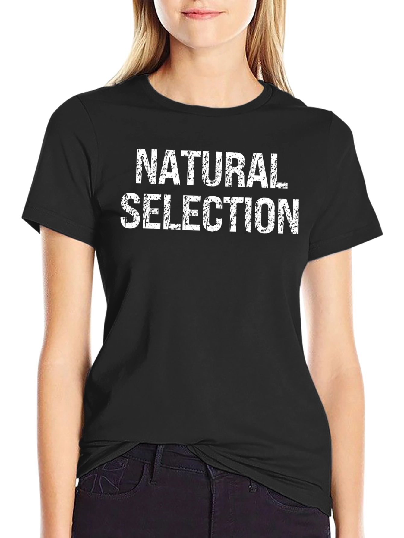 Natural Selection Graphic T-Shirt - Black Casual Tee