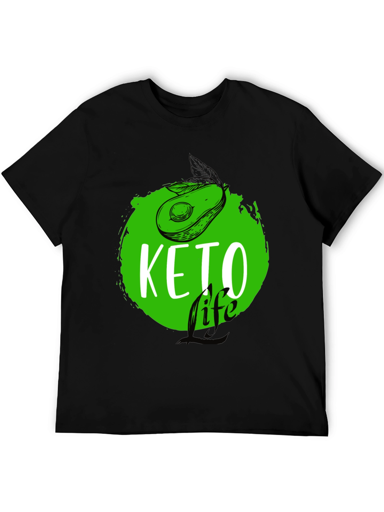 Keto Life Avocado Graphic T-Shirt - Black