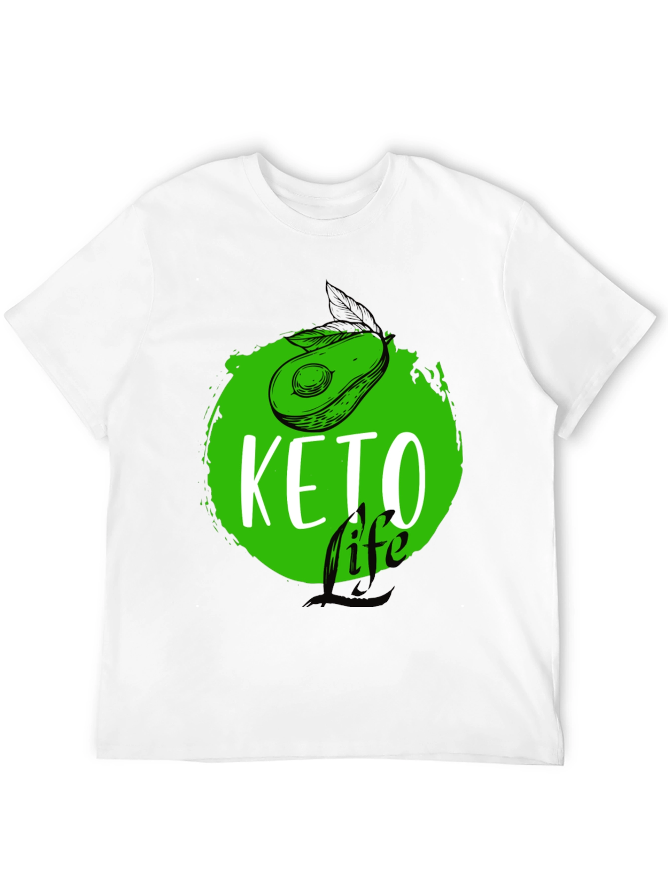 Keto Life Avocado Graphic T-Shirt - Black