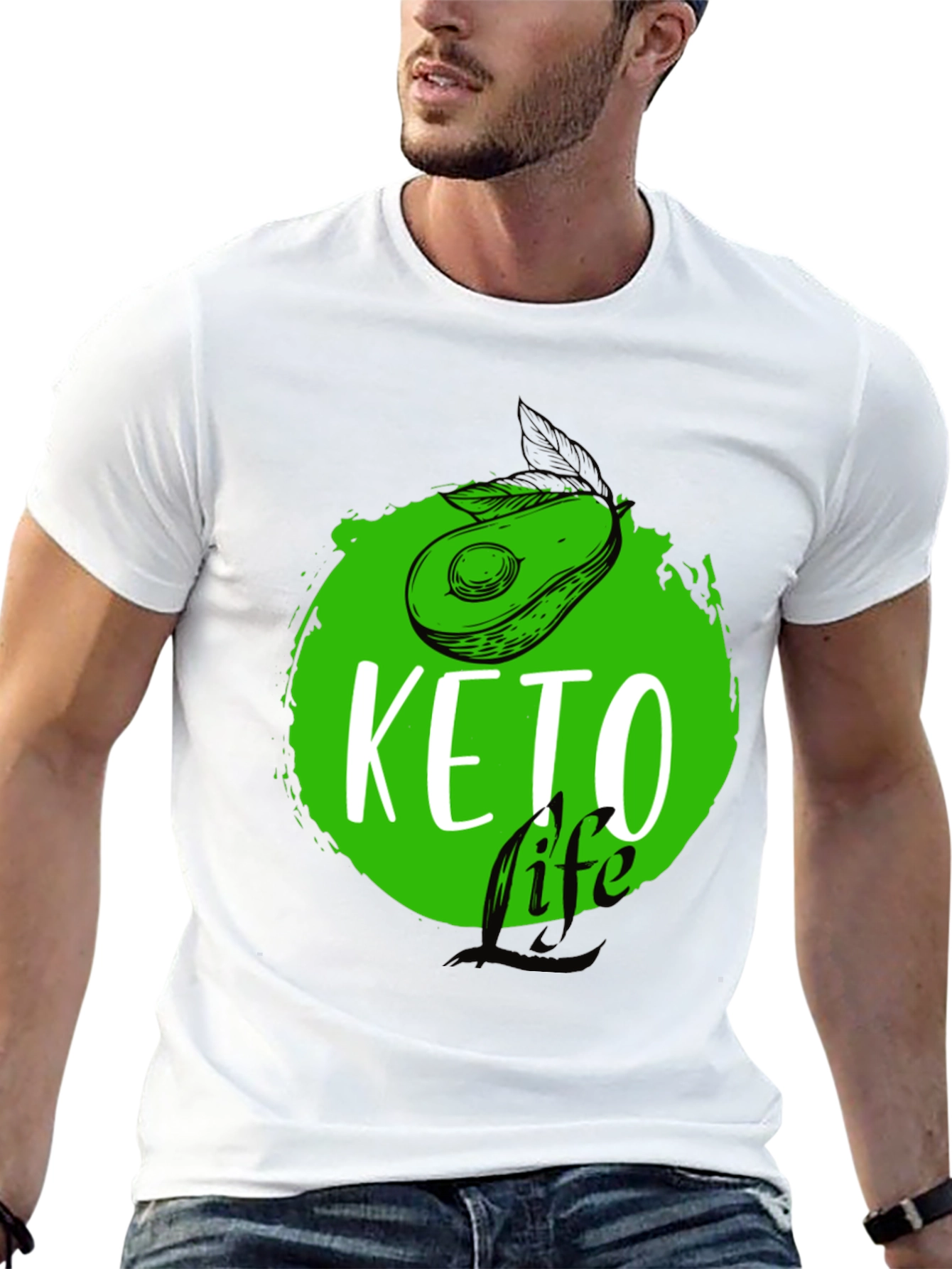 Keto Life Avocado Graphic T-Shirt - Black