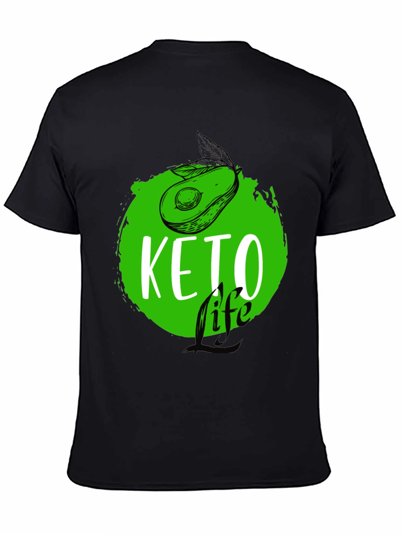 Keto Life Avocado Graphic T-Shirt - Black