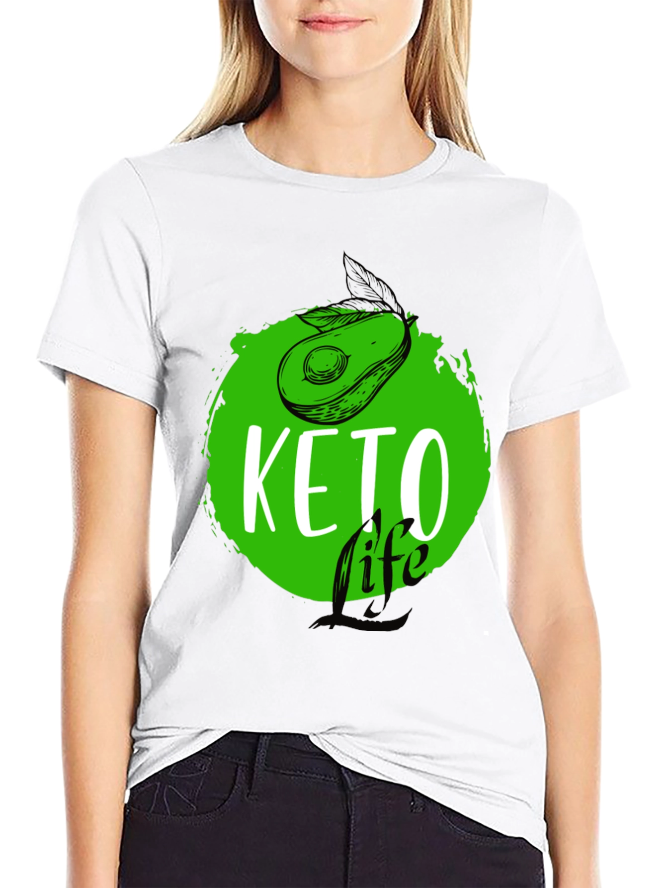 Keto Life Avocado Graphic T-Shirt - Black