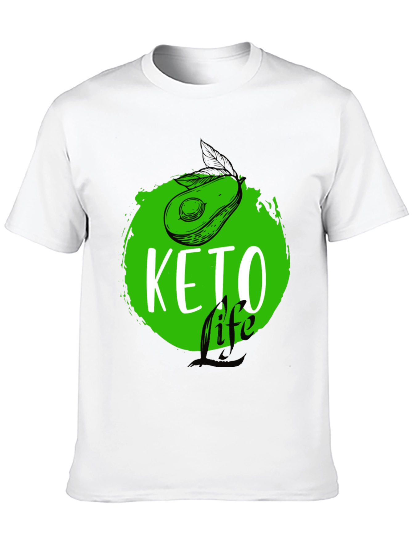 Keto Life Avocado Graphic T-Shirt - Black
