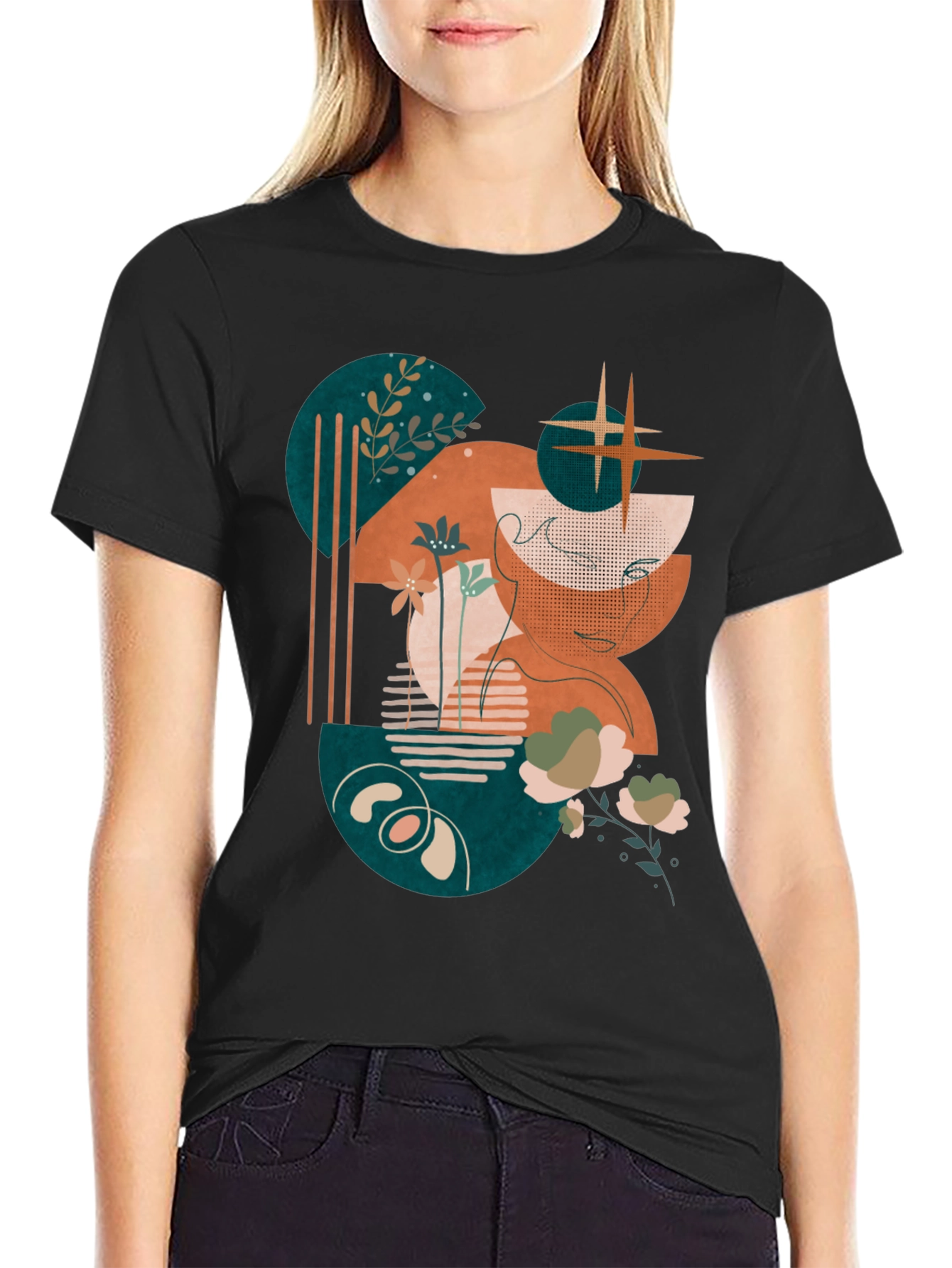 Abstract Graphic Print Tee