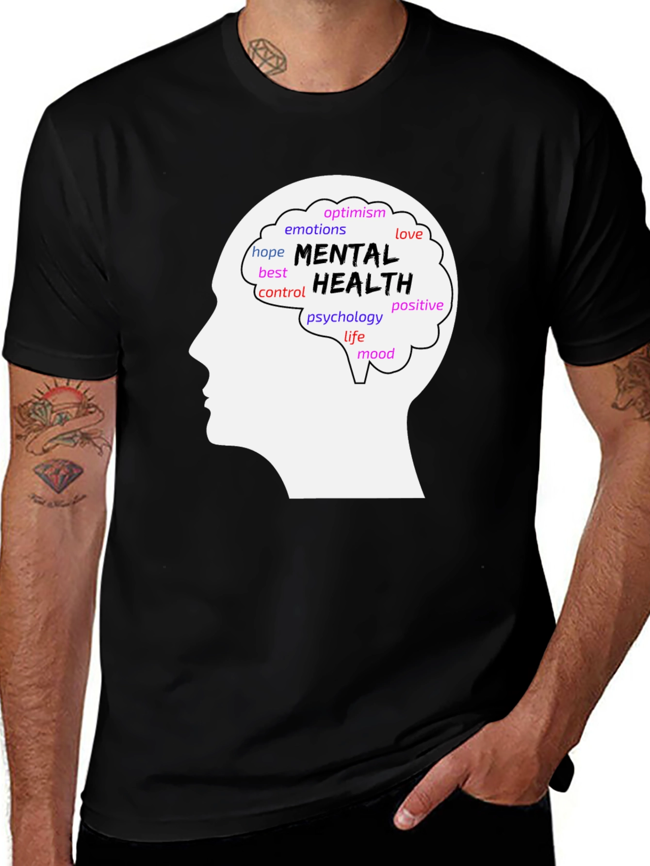 Mental Health Awareness T-Shirt - Brain Design