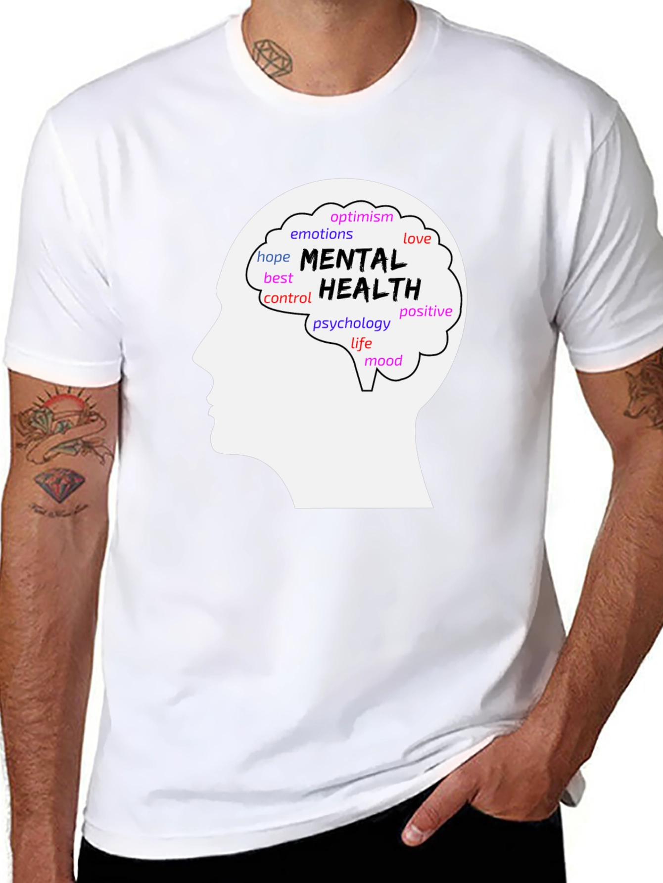 Mental Health Awareness T-Shirt - Brain Design