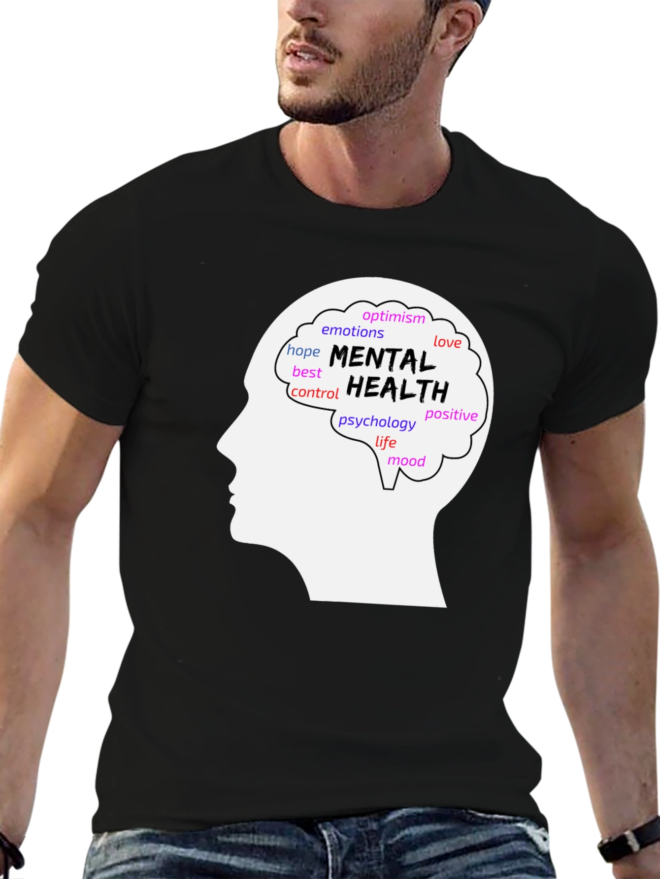 Mental Health Awareness T-Shirt - Brain Design