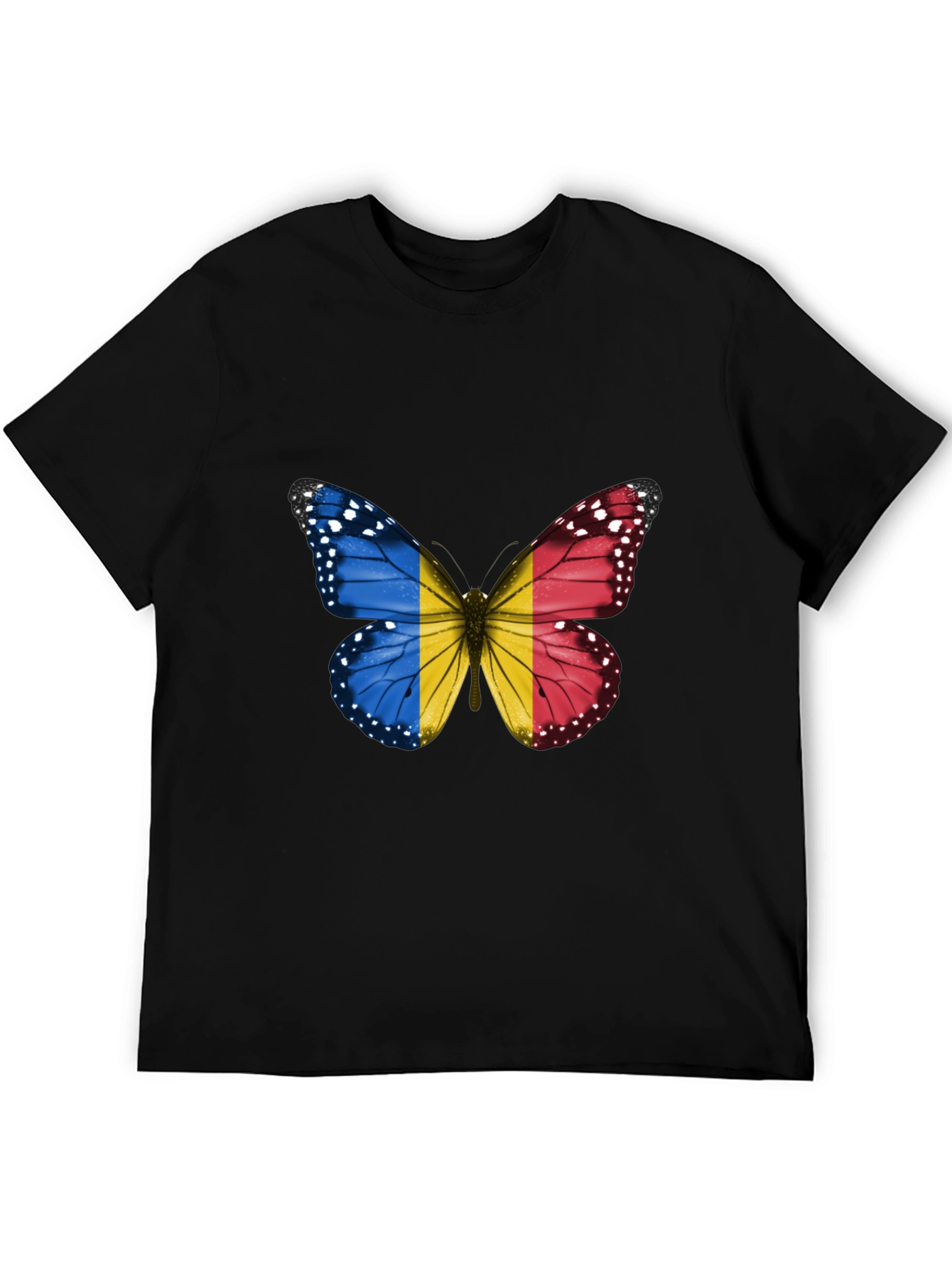 Butterfly Romania Flag Graphic T-Shirt