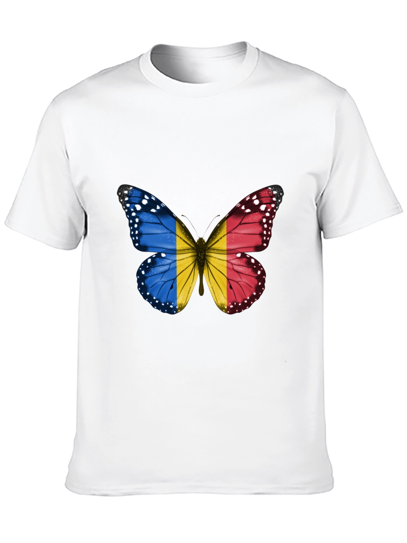 Butterfly Romania Flag Graphic T-Shirt