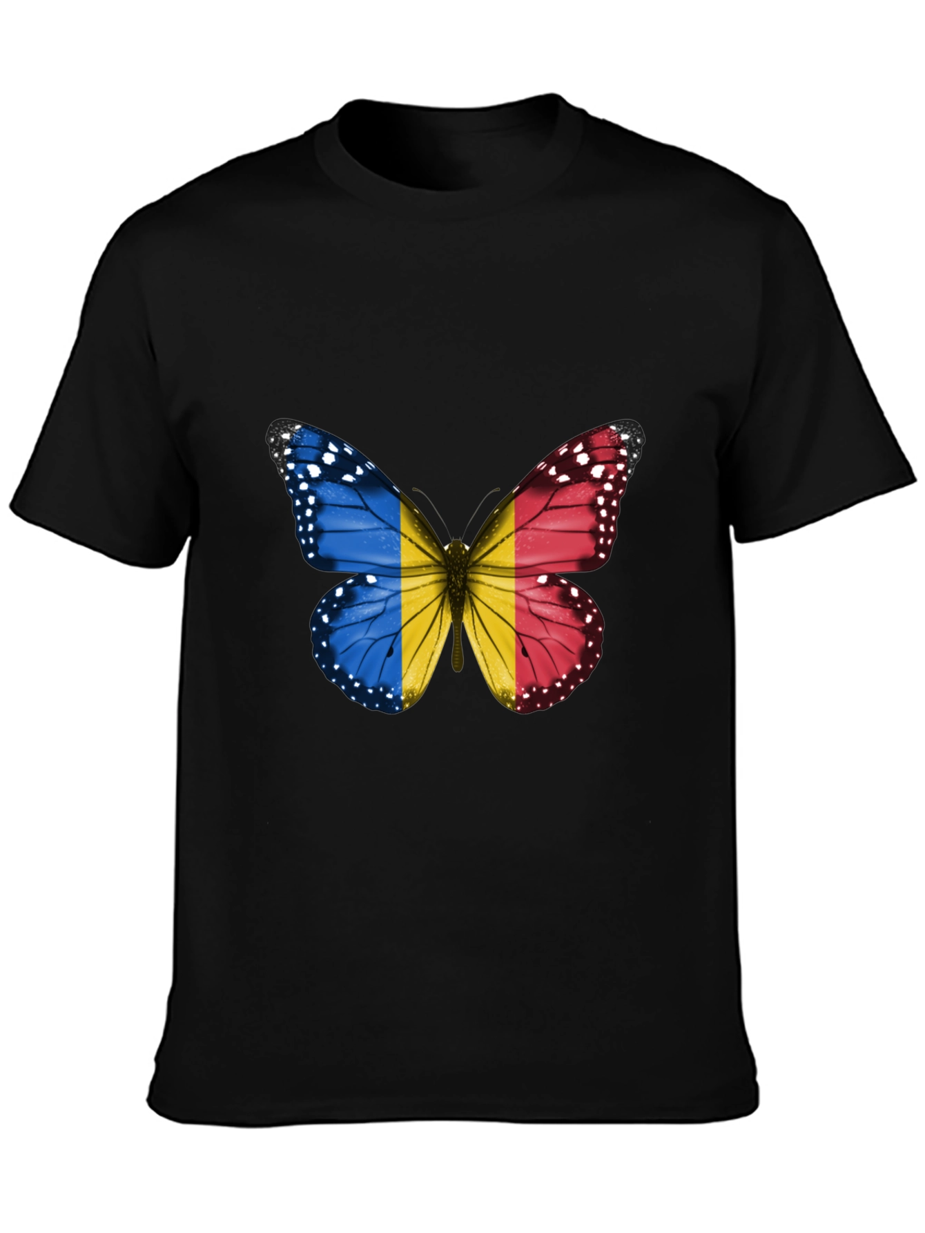 Butterfly Romania Flag Graphic T-Shirt