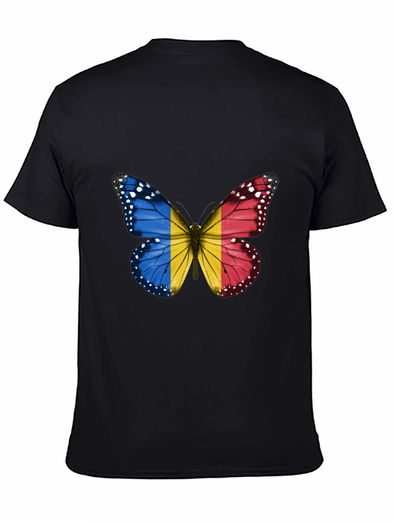 Butterfly Romania Flag Graphic T-Shirt