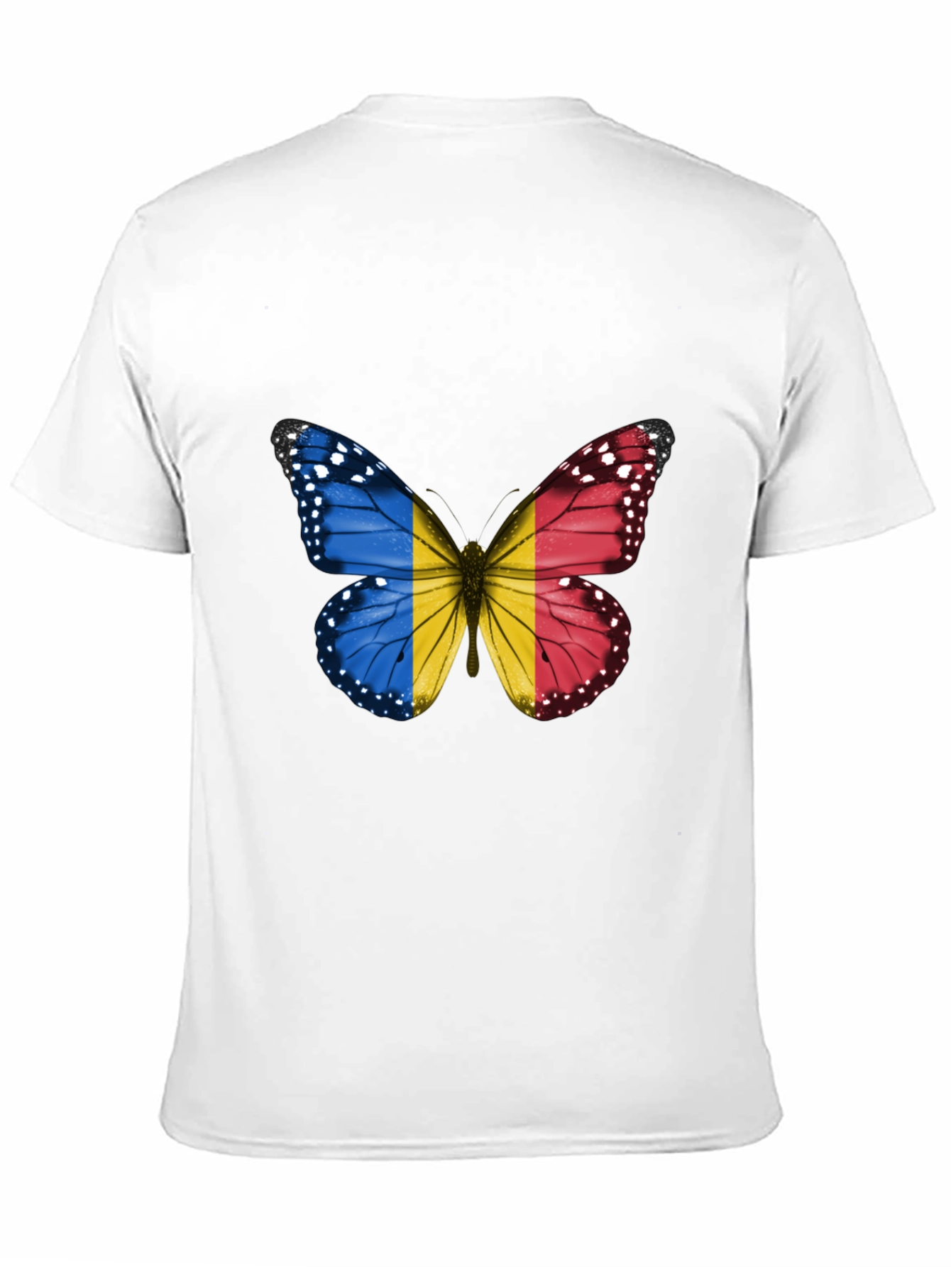 Butterfly Romania Flag Graphic T-Shirt
