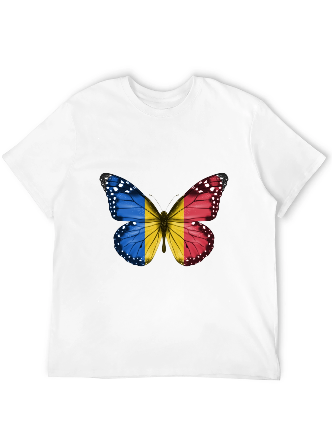 Butterfly Romania Flag Graphic T-Shirt