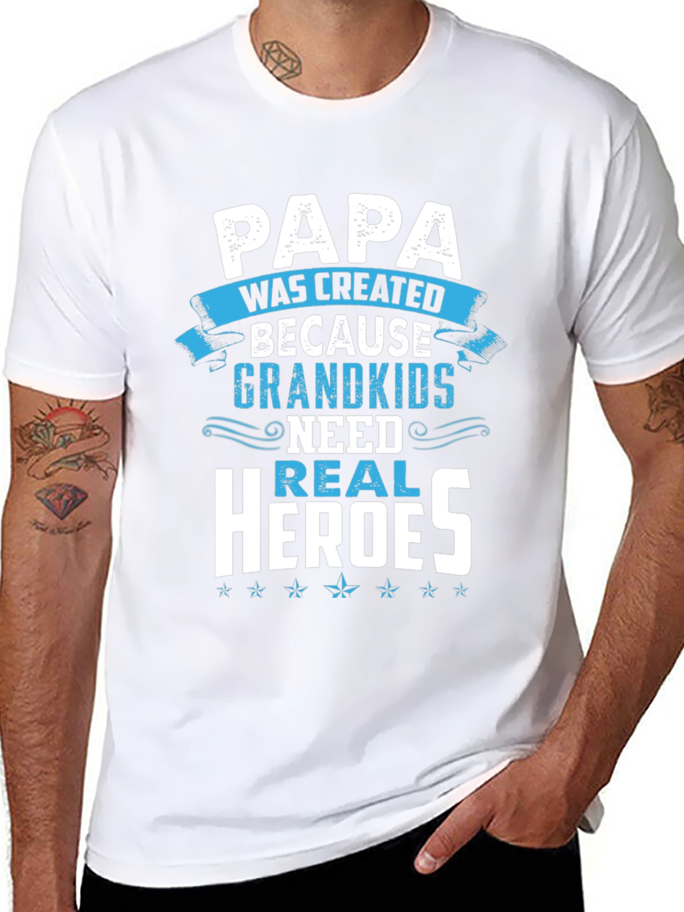 Papa Real Heroes T-Shirt - Grandkids Love
