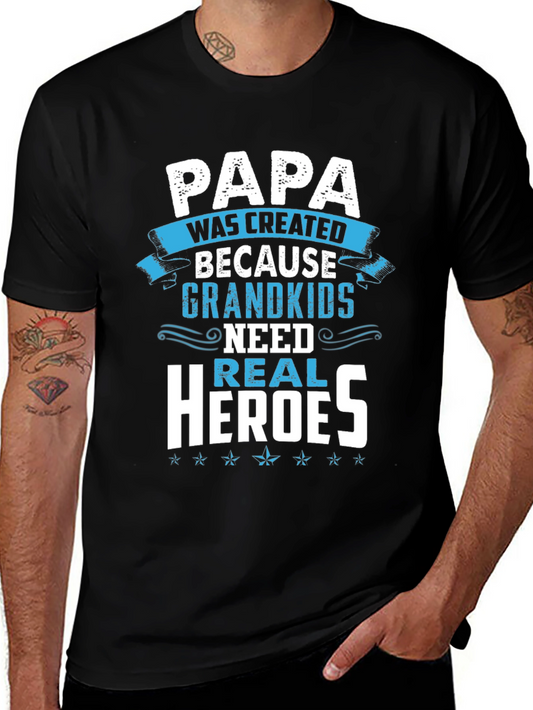 Papa Real Heroes T-Shirt - Grandkids Love