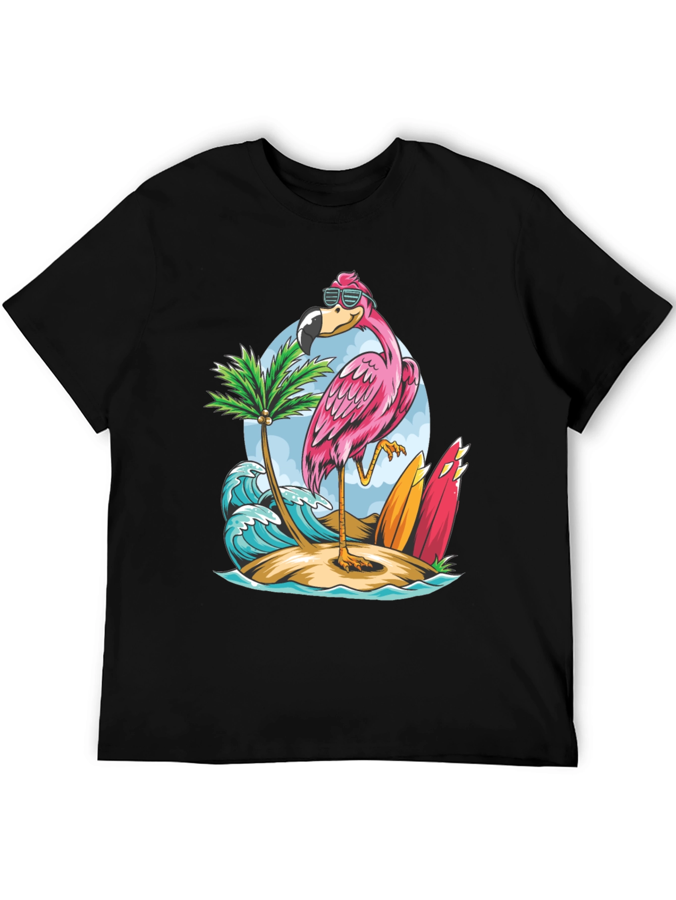 Tropical Flamingo Graphic Tee - Island Style