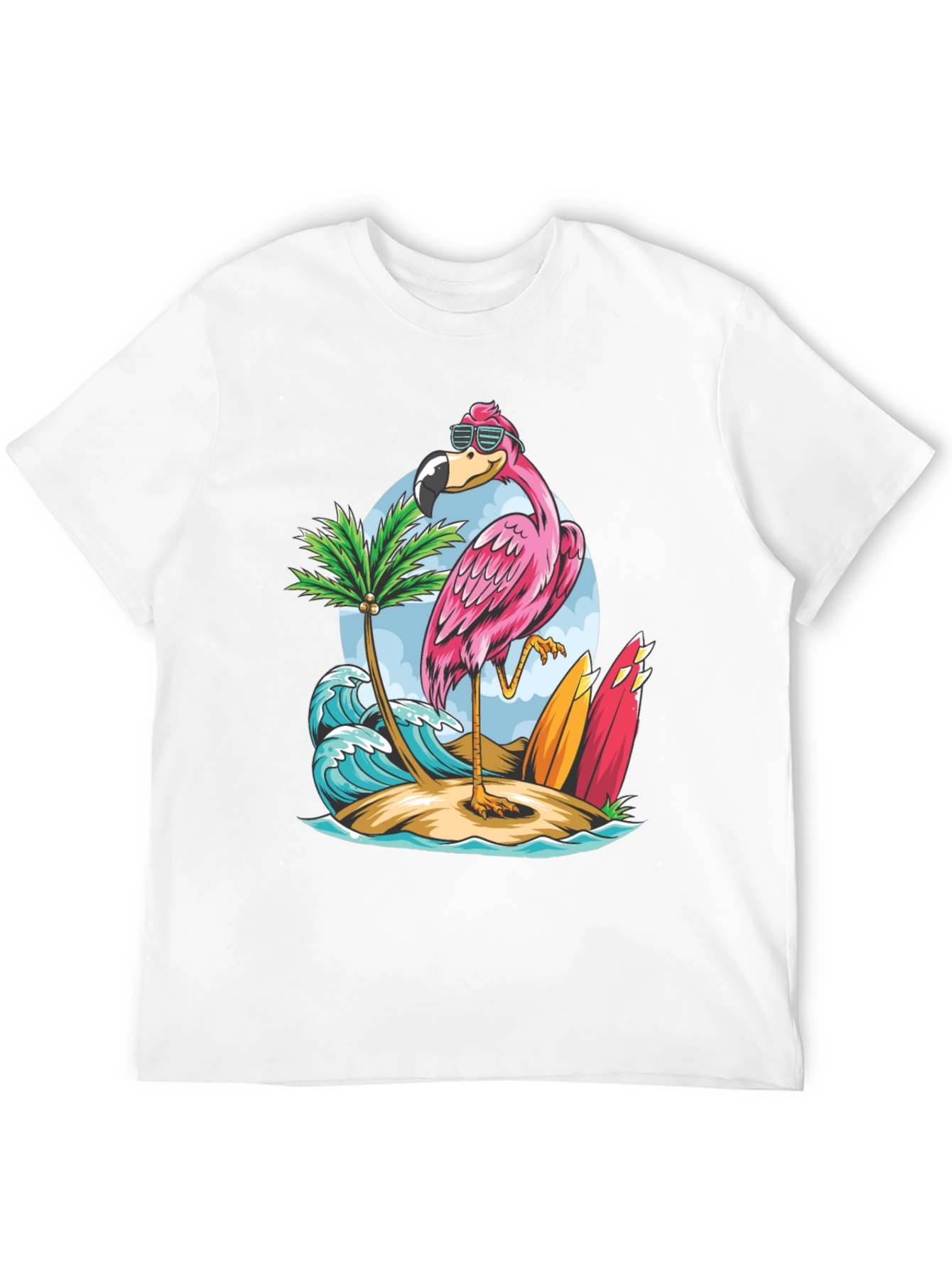 Tropical Flamingo Graphic Tee - Island Style