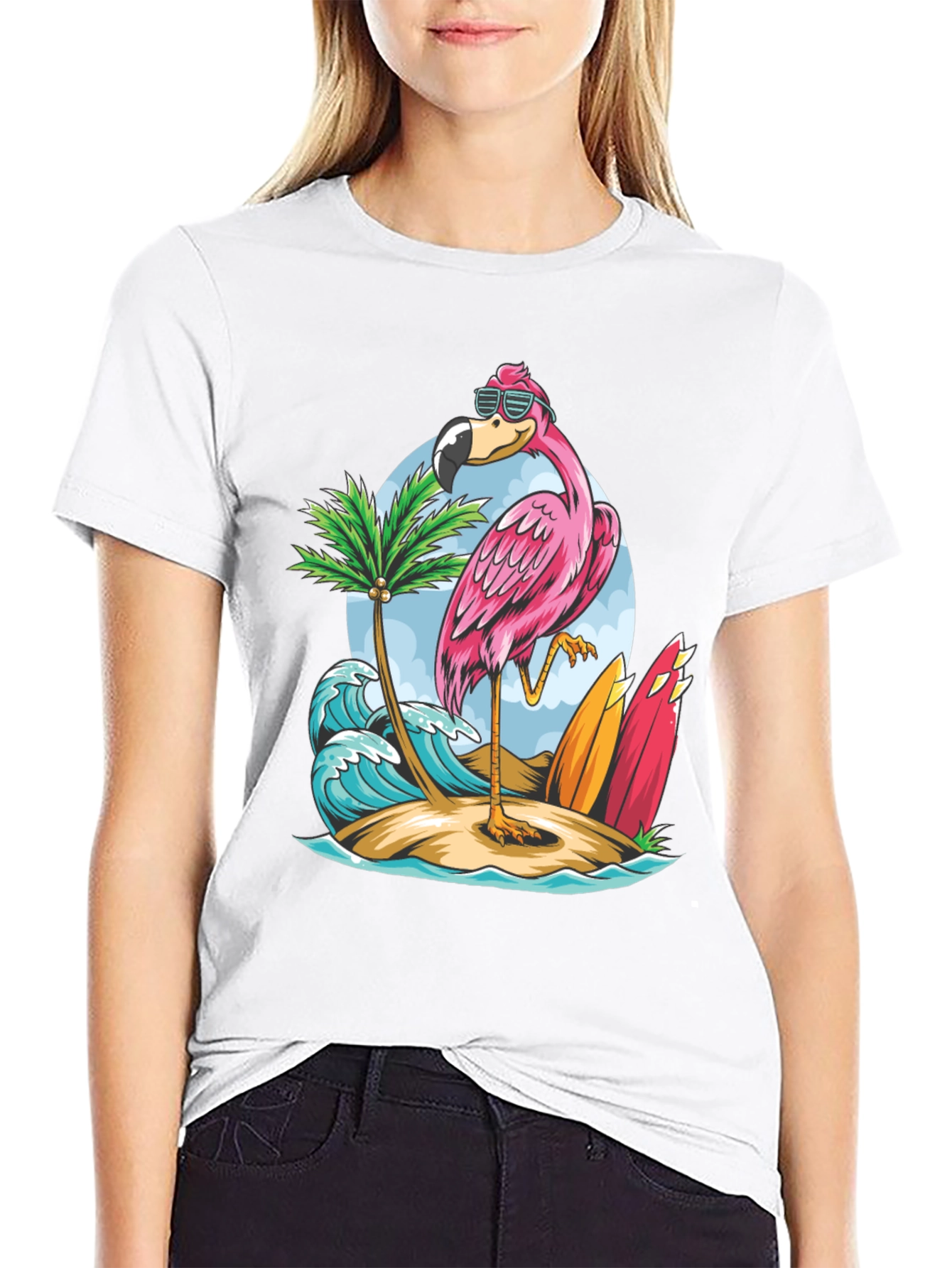 Tropical Flamingo Graphic Tee - Island Style