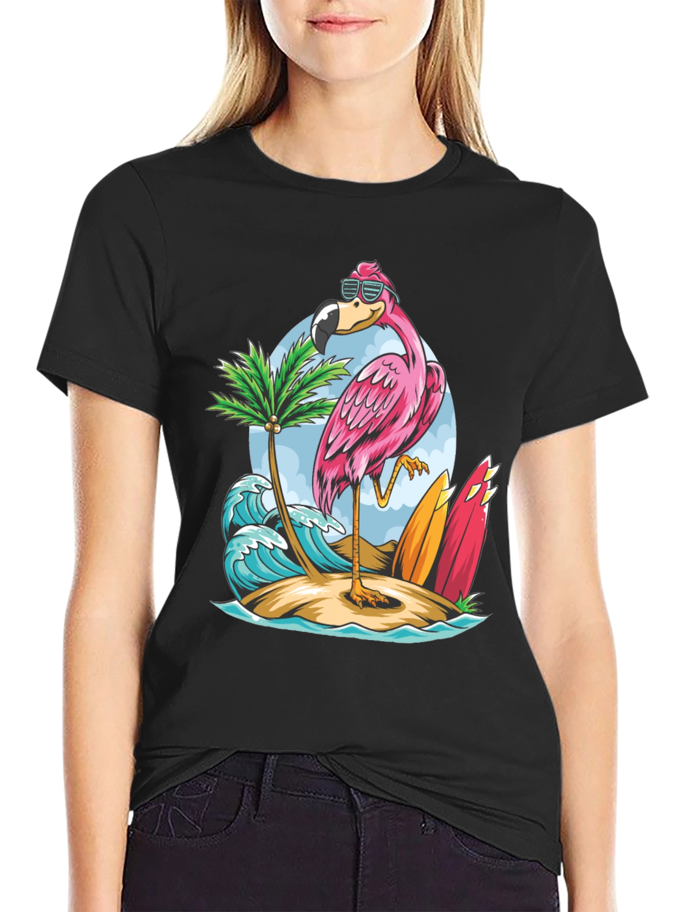 Tropical Flamingo Graphic Tee - Island Style