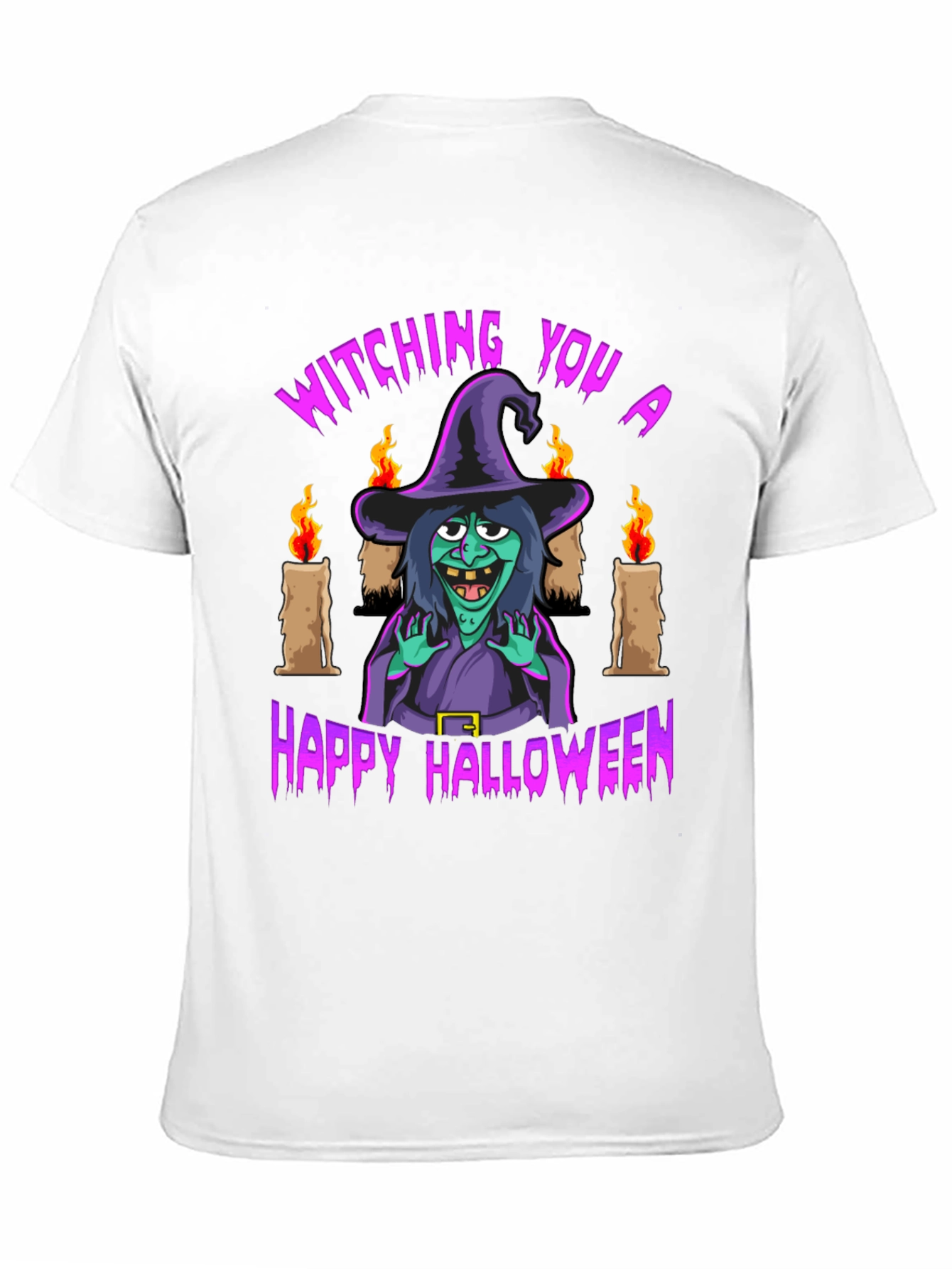 Witching You Happy Halloween T-Shirt - Black