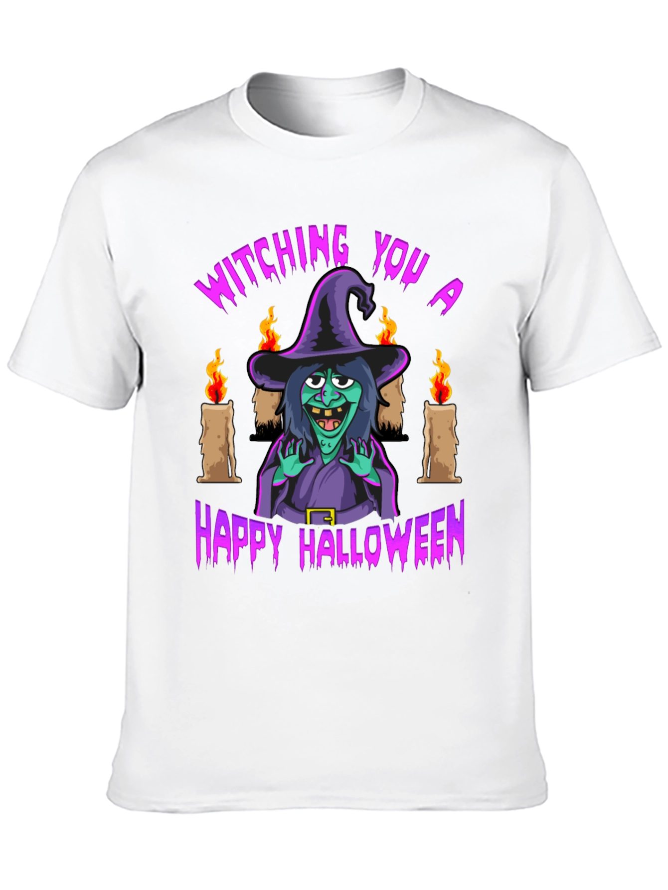 Witching You Happy Halloween T-Shirt - Black