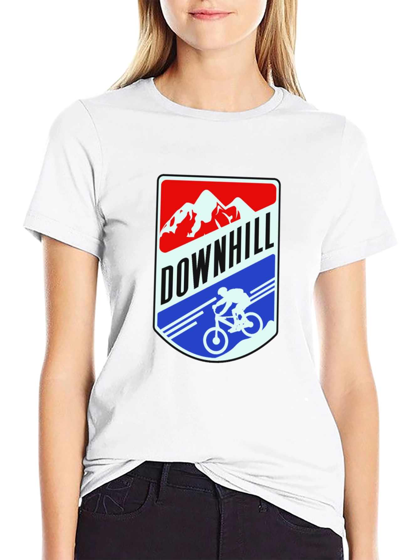 Downhill Mountain Biker Graphic Tee - Black