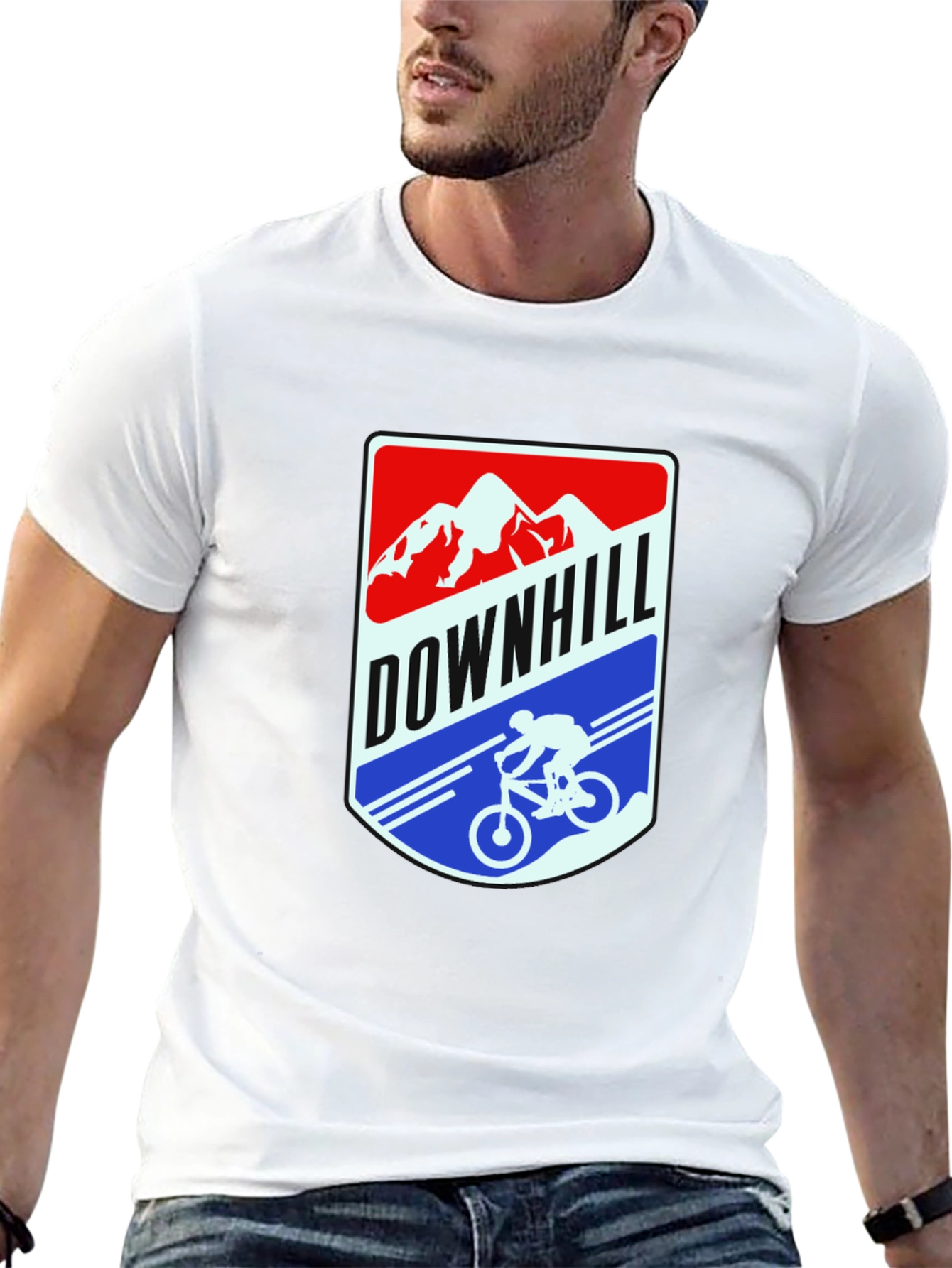 Downhill Mountain Biker Graphic Tee - Black