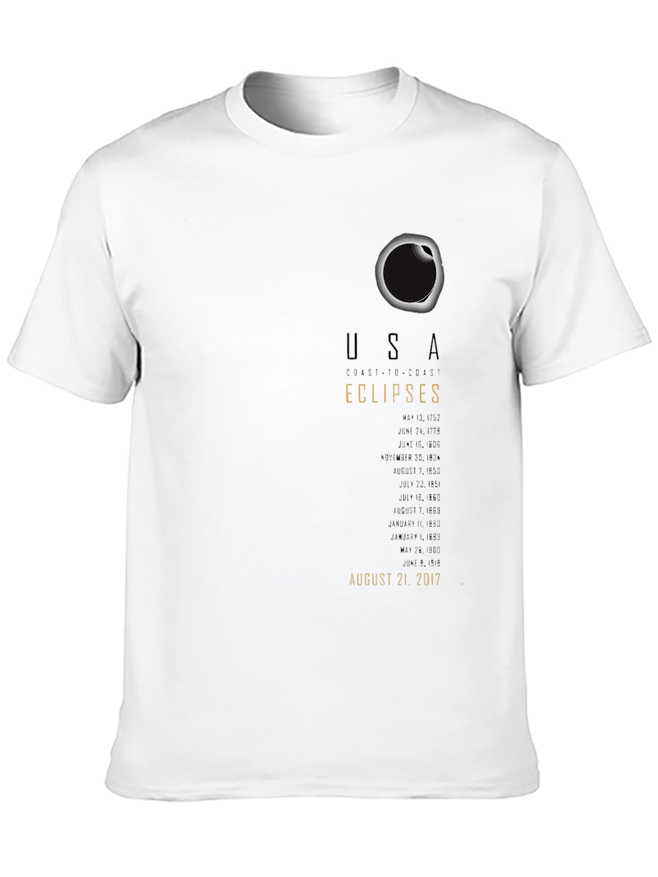 USA Total Solar Eclipse T-Shirt August 21 2017