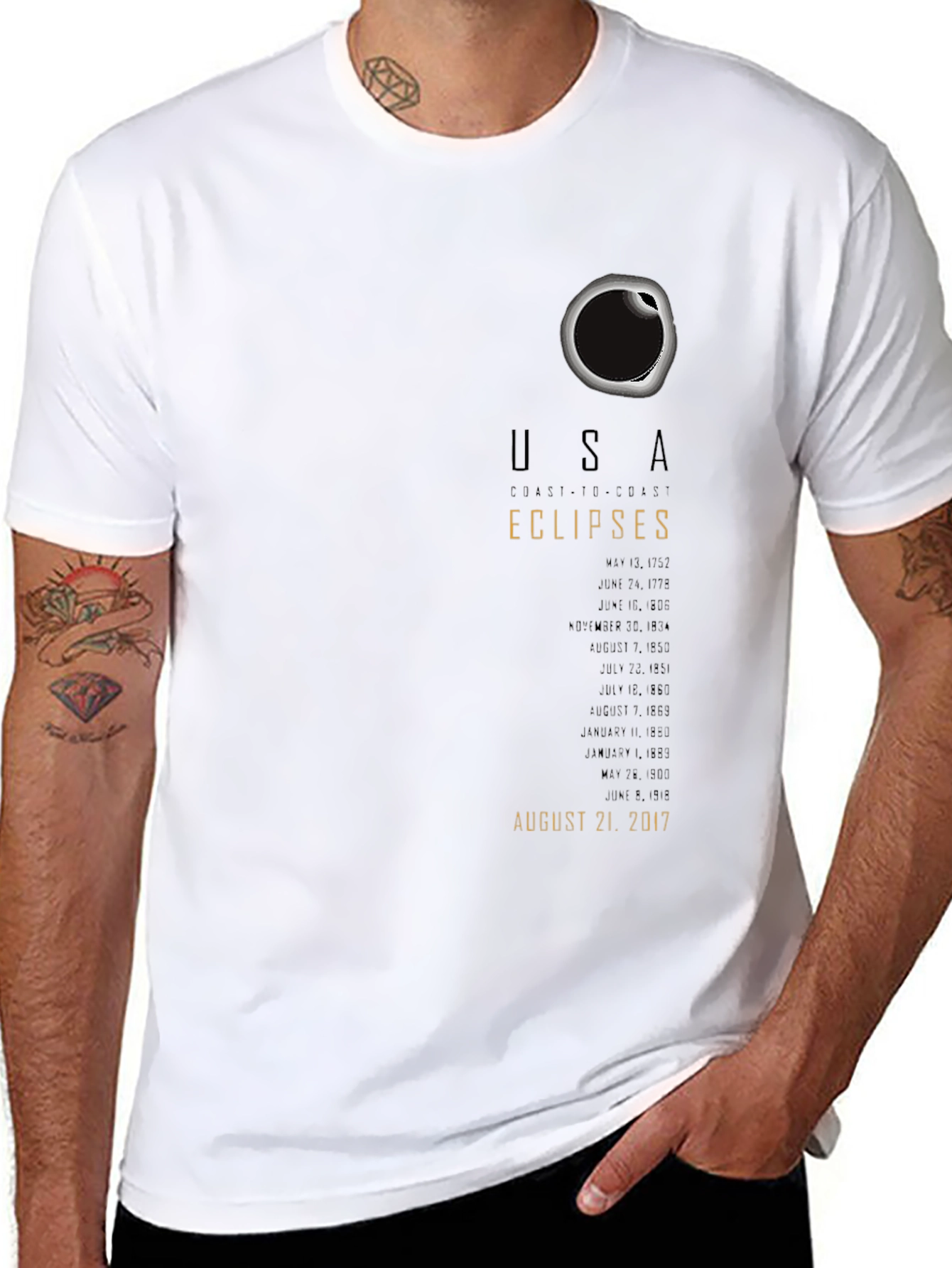 USA Total Solar Eclipse T-Shirt August 21 2017