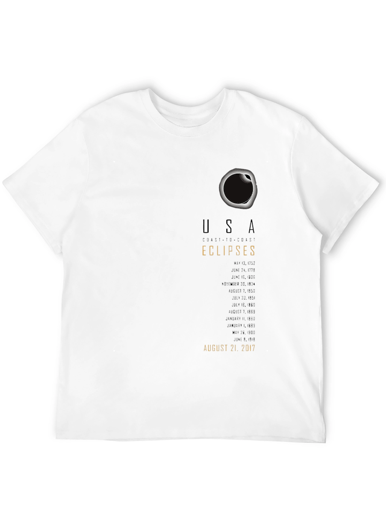 USA Total Solar Eclipse T-Shirt August 21 2017