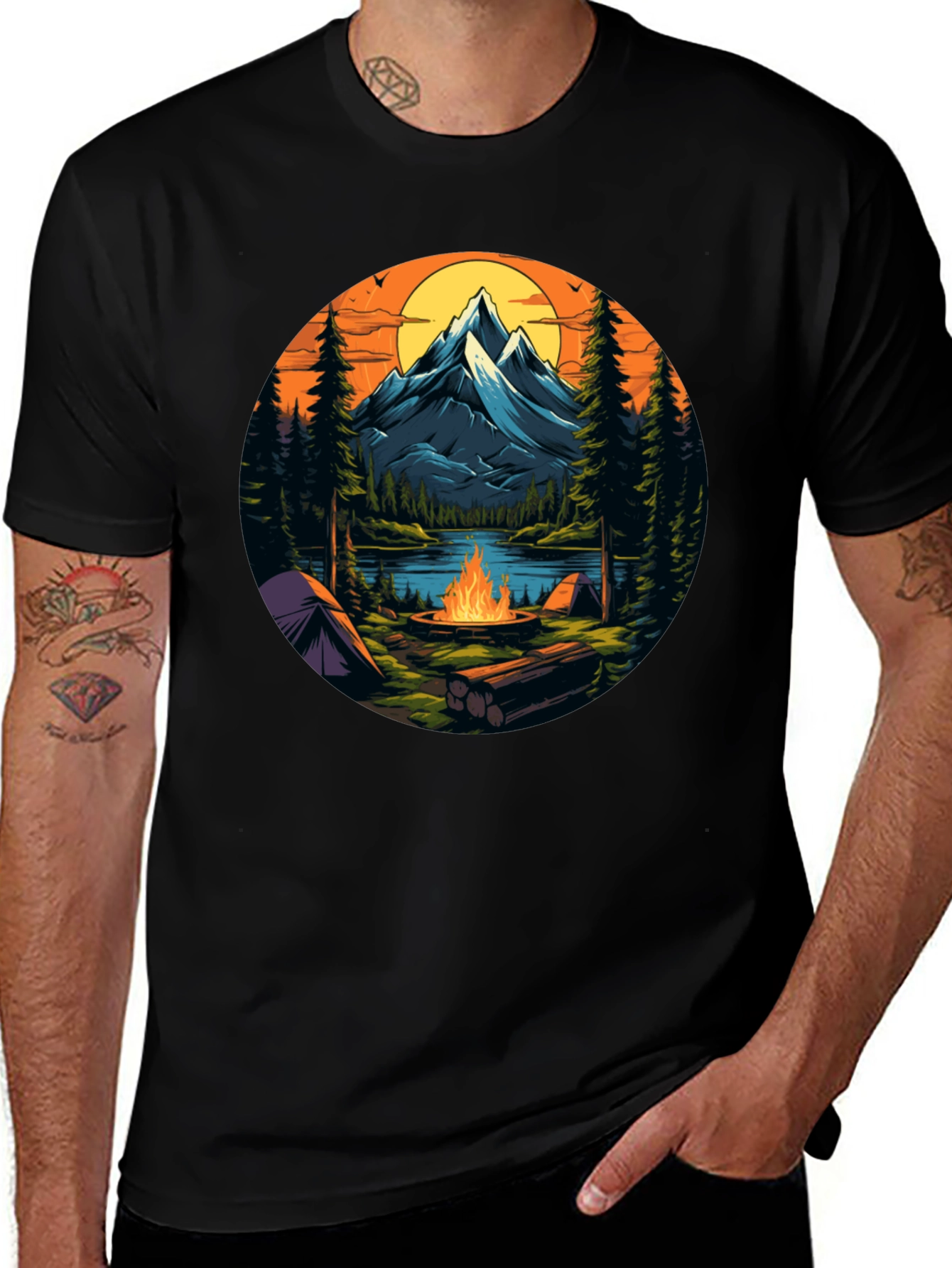 Mountain Campfire Graphic Tee