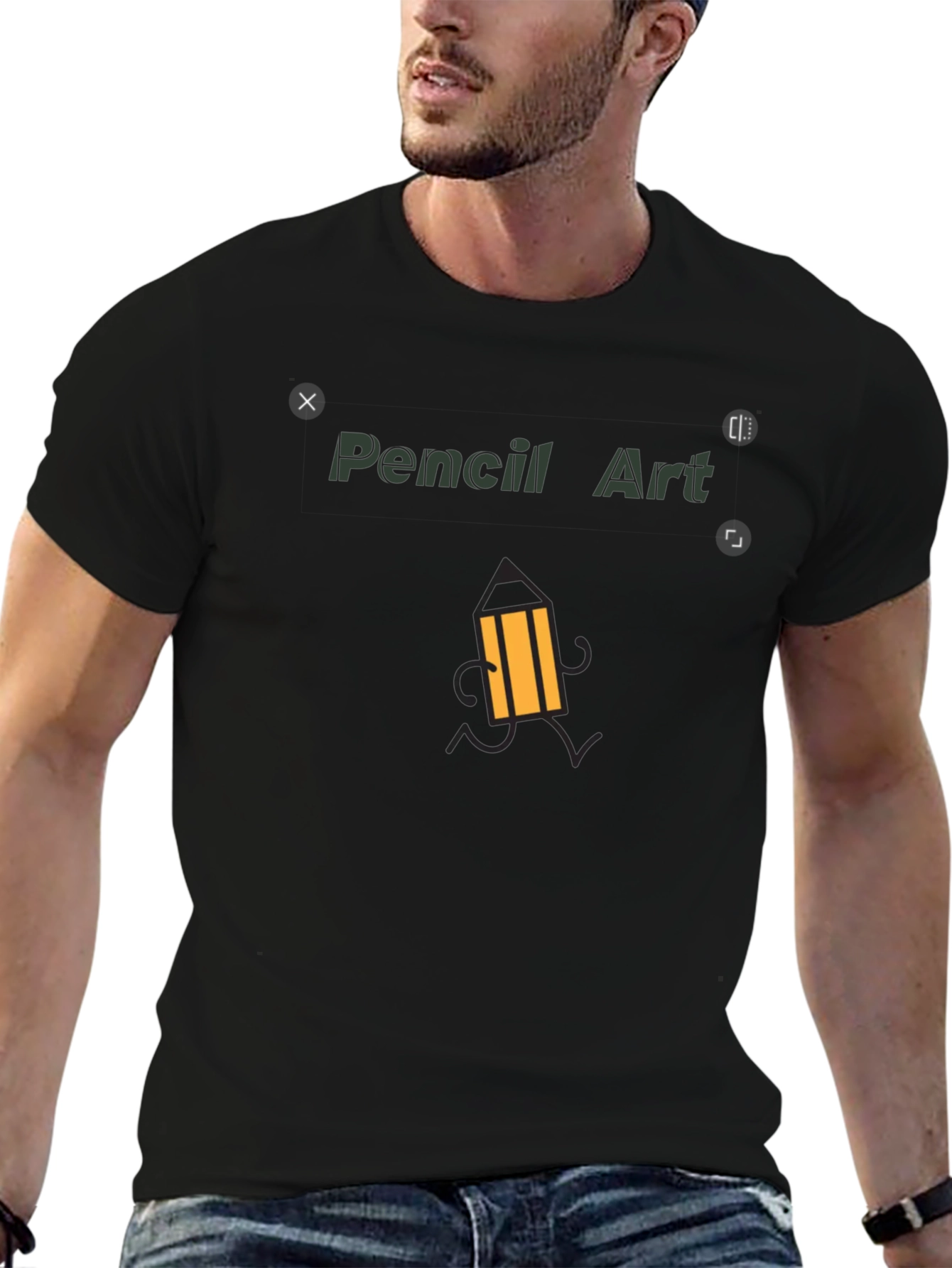 Pencil Art Graphic Tee - Unique Design